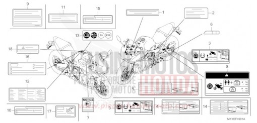 WARNETIKETT (CBR650RA/CBR650RAC) CBR650RAR de 2024
